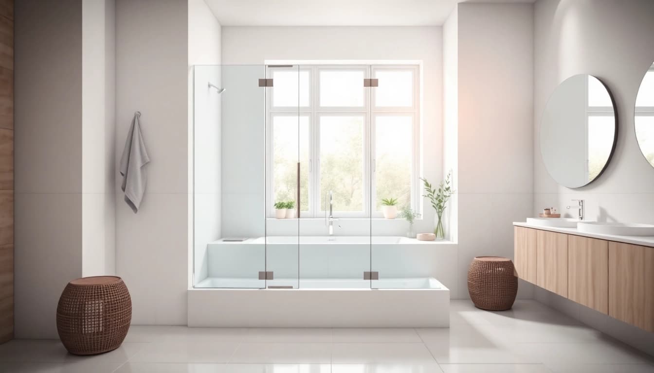 Erleben Sie die stilvolle sonni Duschkabine 90x90 mit eleganten Glaselementen in einem modernen Badezimmer.