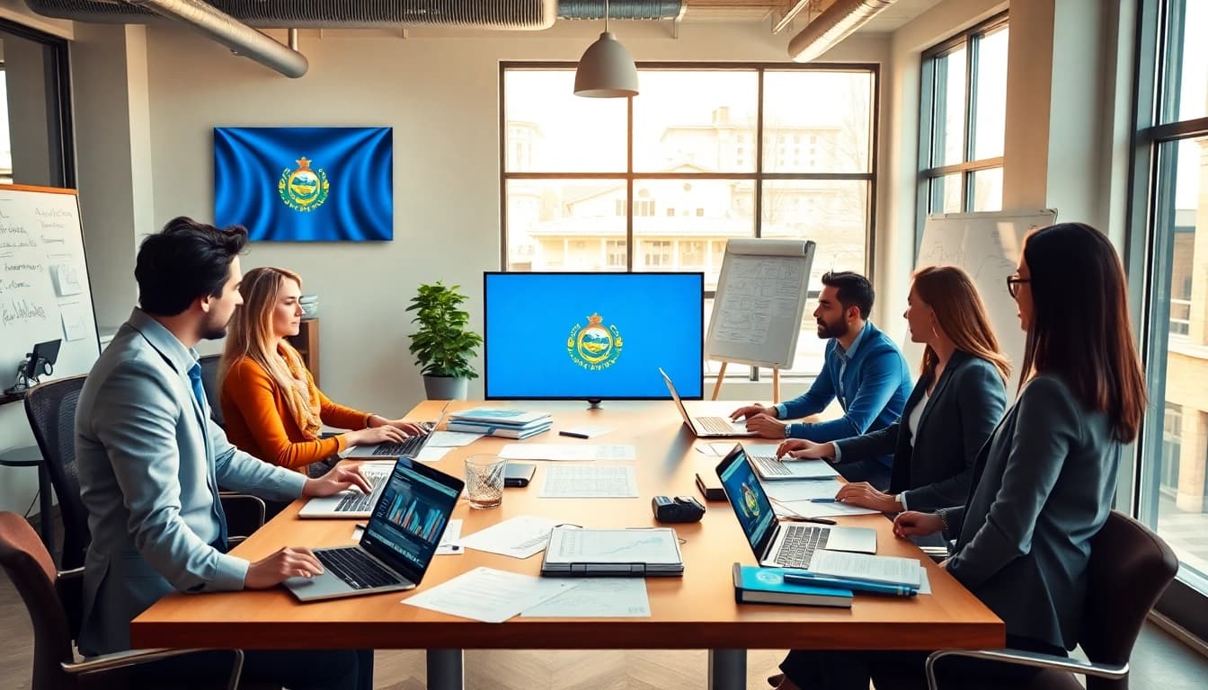 Register Utah LLC with a diverse team collaborating in a modern Utah office.