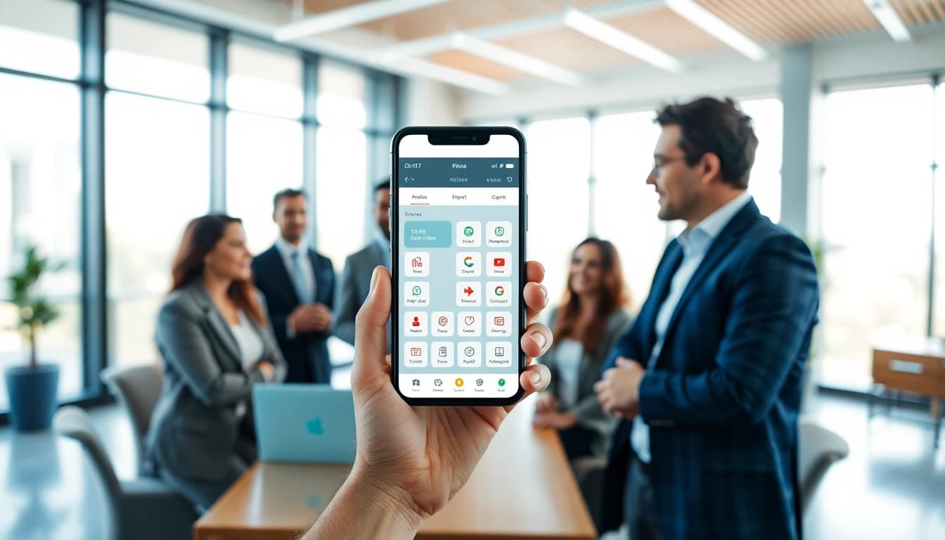 Enhancing productivity with modern business phone service solutions in a professional office.