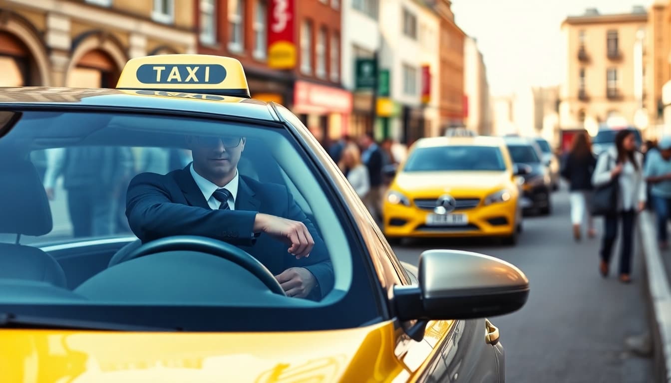 Experience reliable West Bridgford Taxi service with a professional driver in an urban setting.