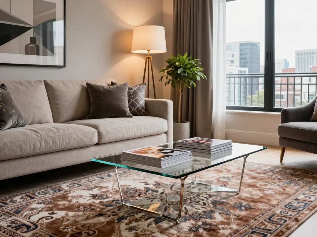 Luxury carpets London adorn a stylish living room with elegant decor, inviting ambiance, and natural light.
