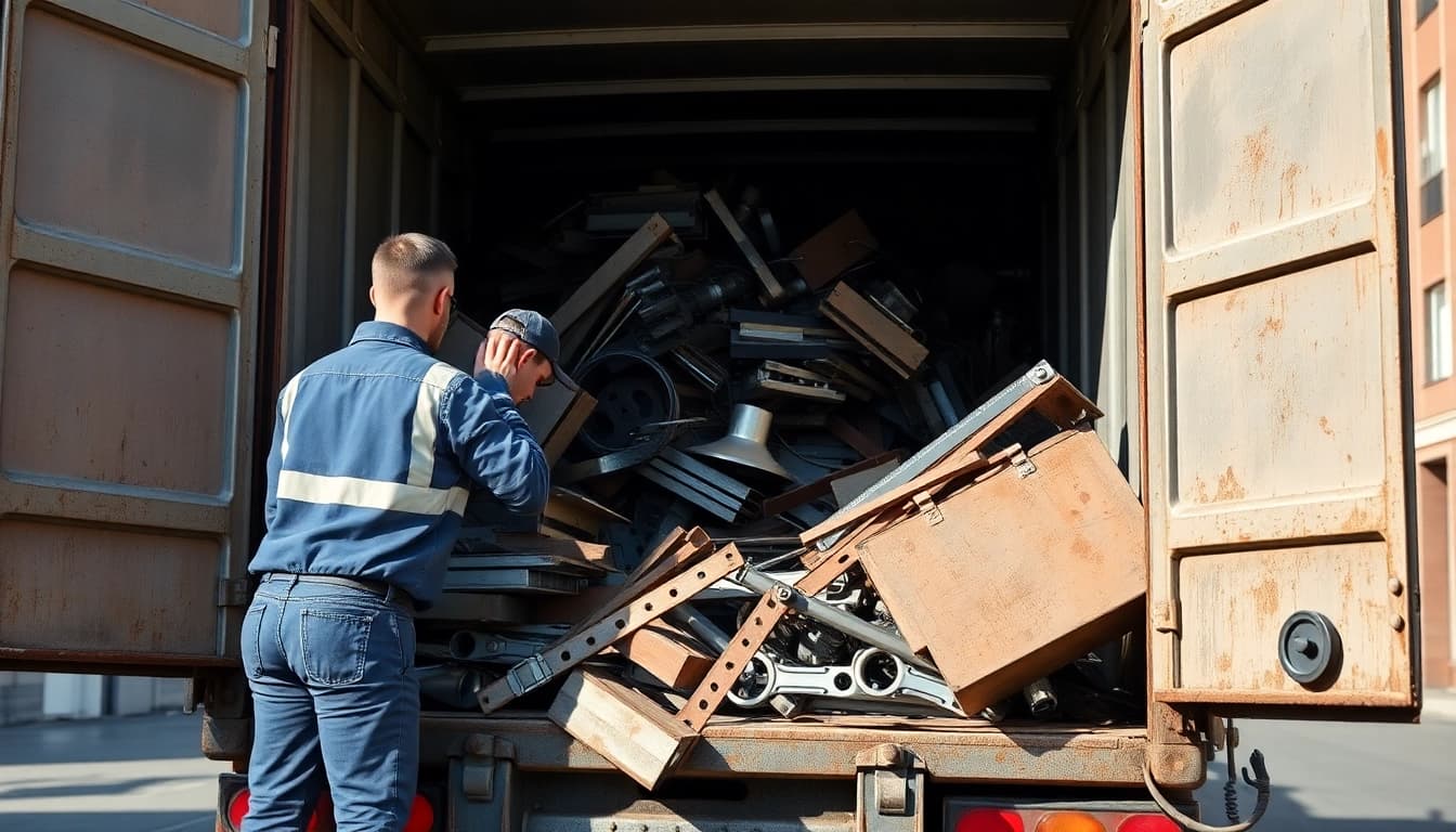 Efficient Schrotthändler Wuppertal team collecting scrap metal for recycling.