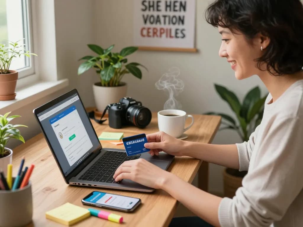 Buy ezzocard easily online in a cozy home office setup.