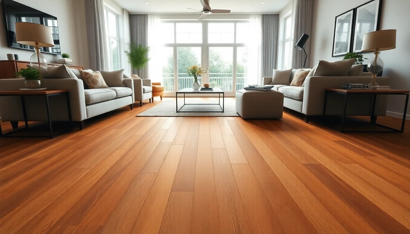 Showcase of vinyl plank flooring elegantly installed in a modern living room.