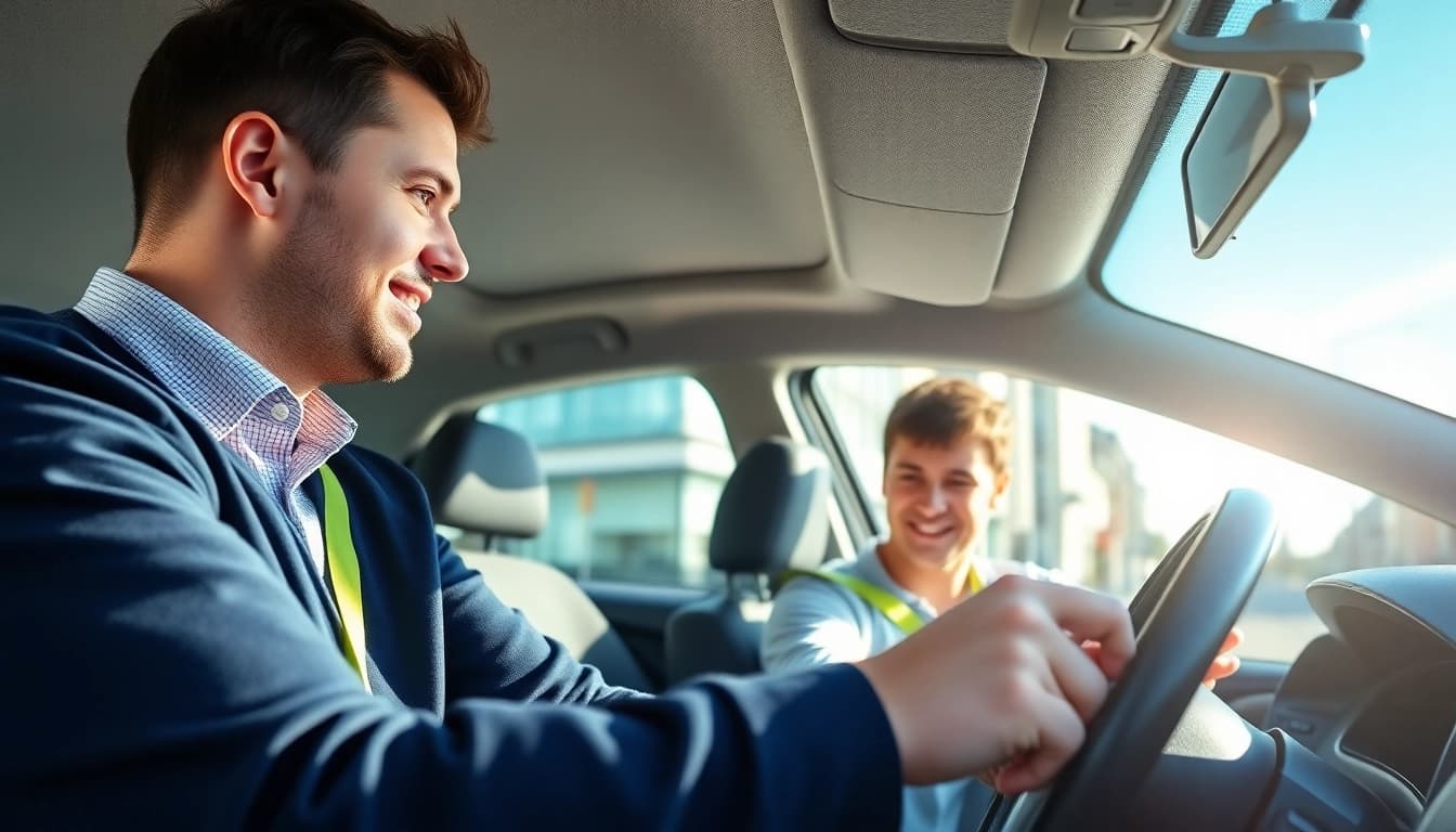 Engaged student learning during an intensive driving course Portsmouth with professional instructor guidance.