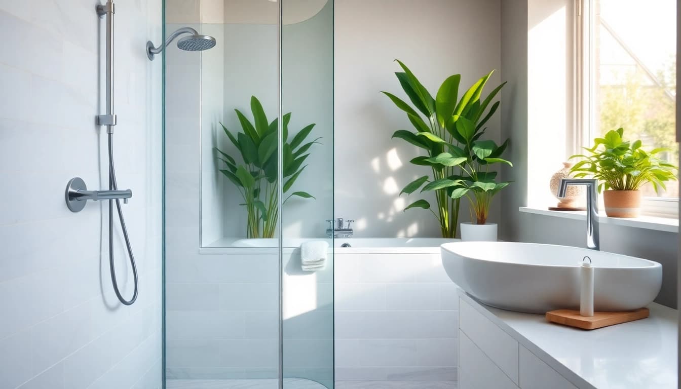 Bathroom renovations manchester showcasing elegant fixtures and modern design elements.