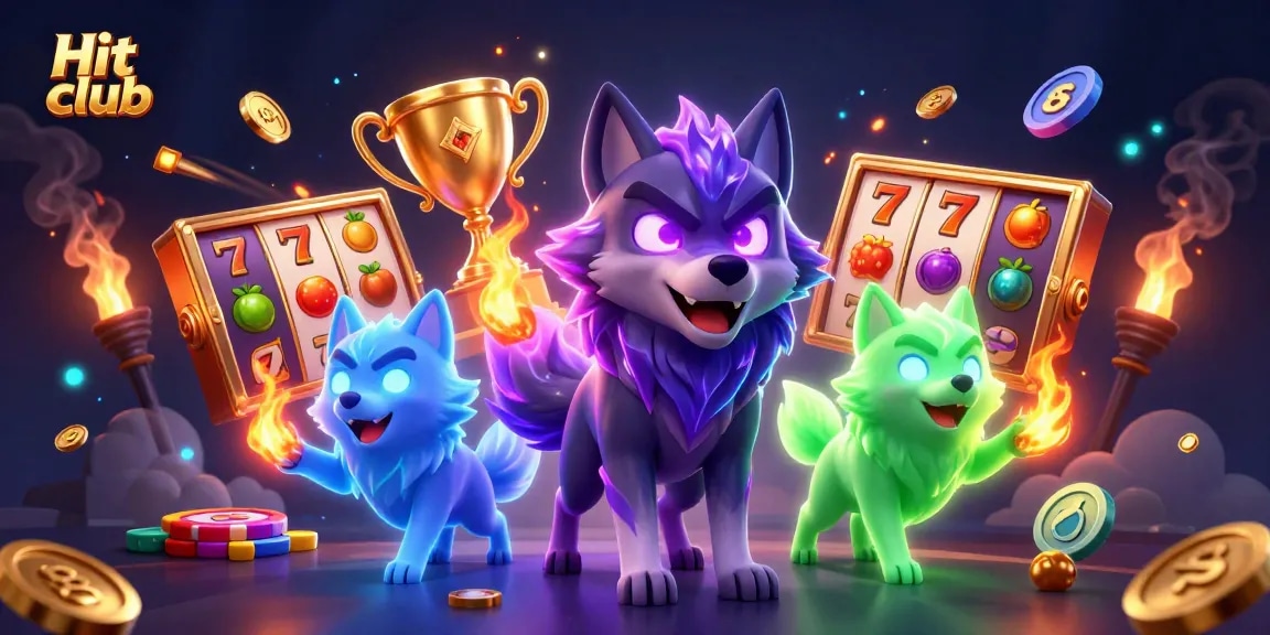 Experience the thrill of the Hit club with vibrant slot games and stunning casino elements.