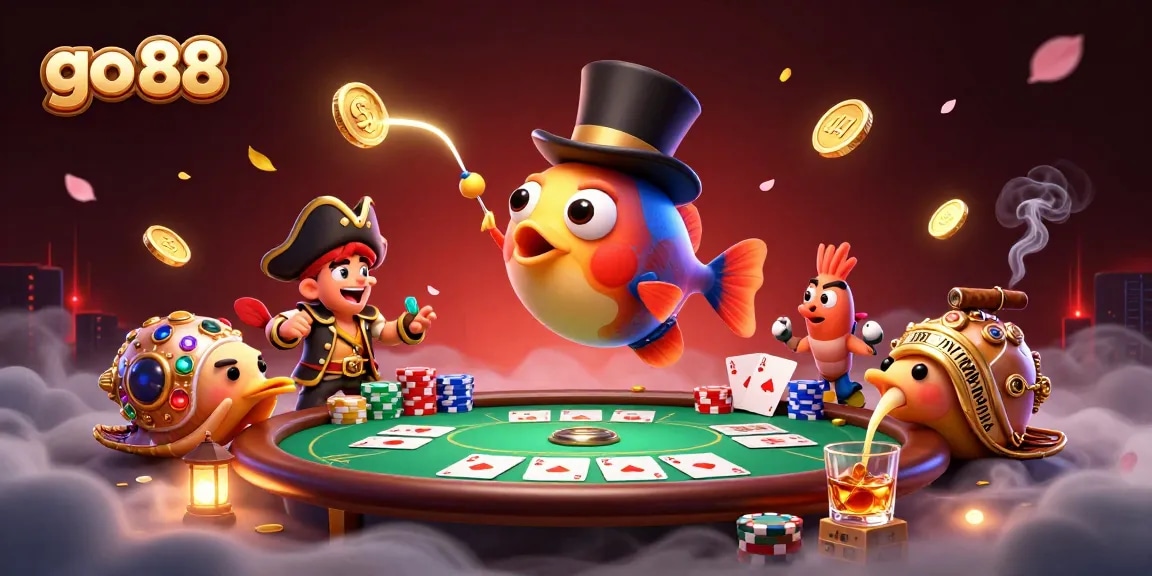 Attract golden coins with go 88's thrilling poker scene featuring vibrant characters.