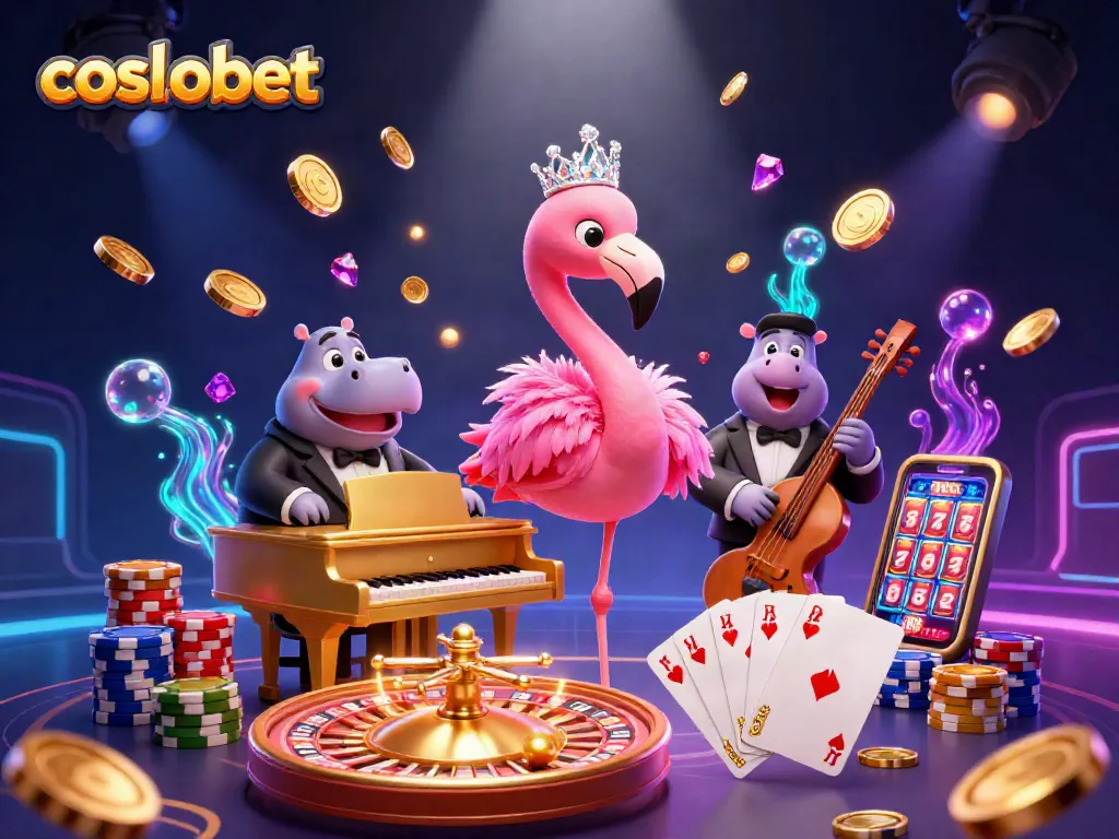 Experience the vibrant casino scene with cosmobet's lively characters and dynamic gaming elements.