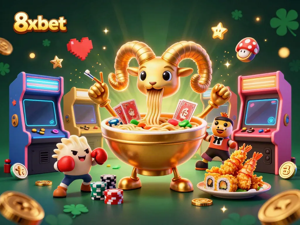 Engage players with the vibrant 8xbet mascot’s high-energy casino scene and dynamic gaming elements.