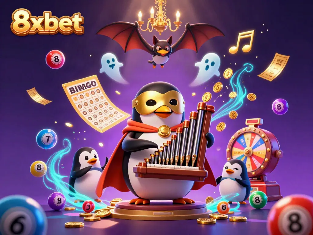 Experience thrilling wins at 8xbet with a lively scene of cartoon characters and dynamic gaming elements.