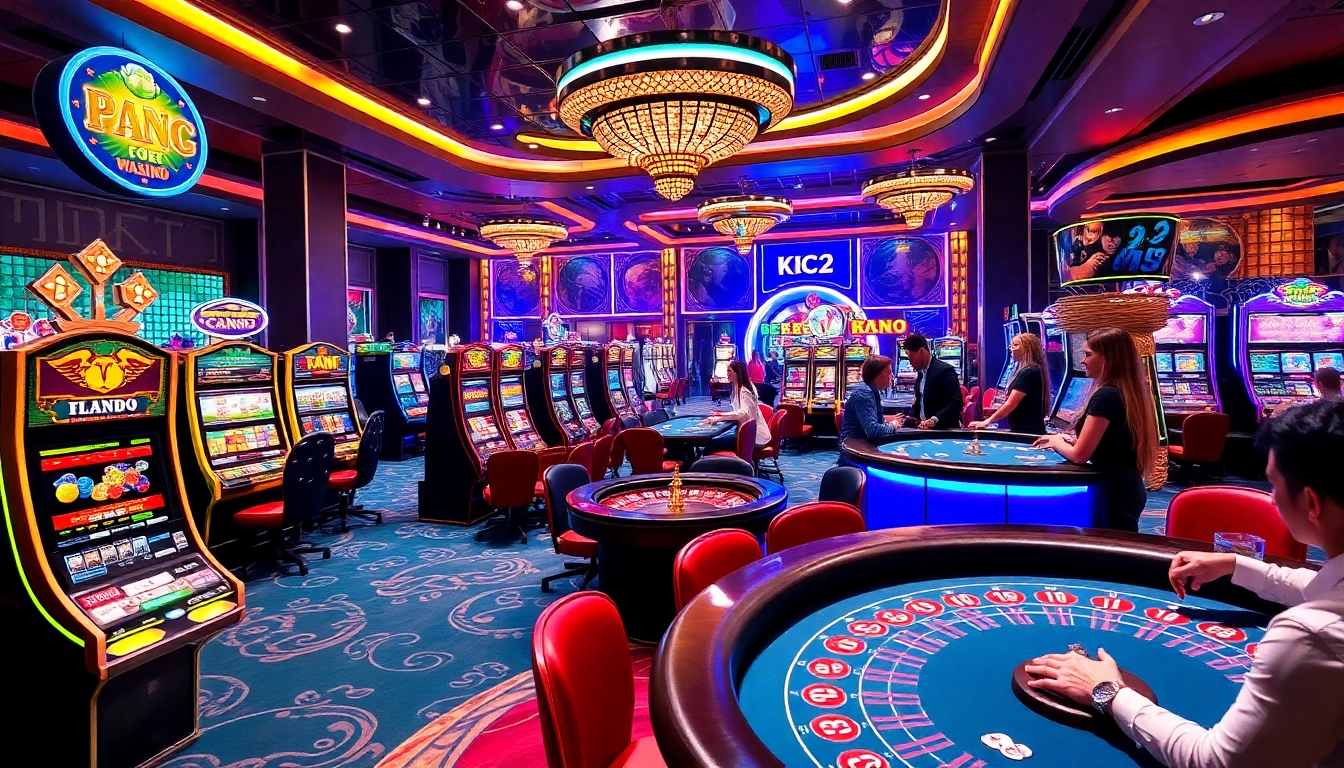 KJC AC 2 themed casino with vibrant tables, fun slot machines, and poker chips.