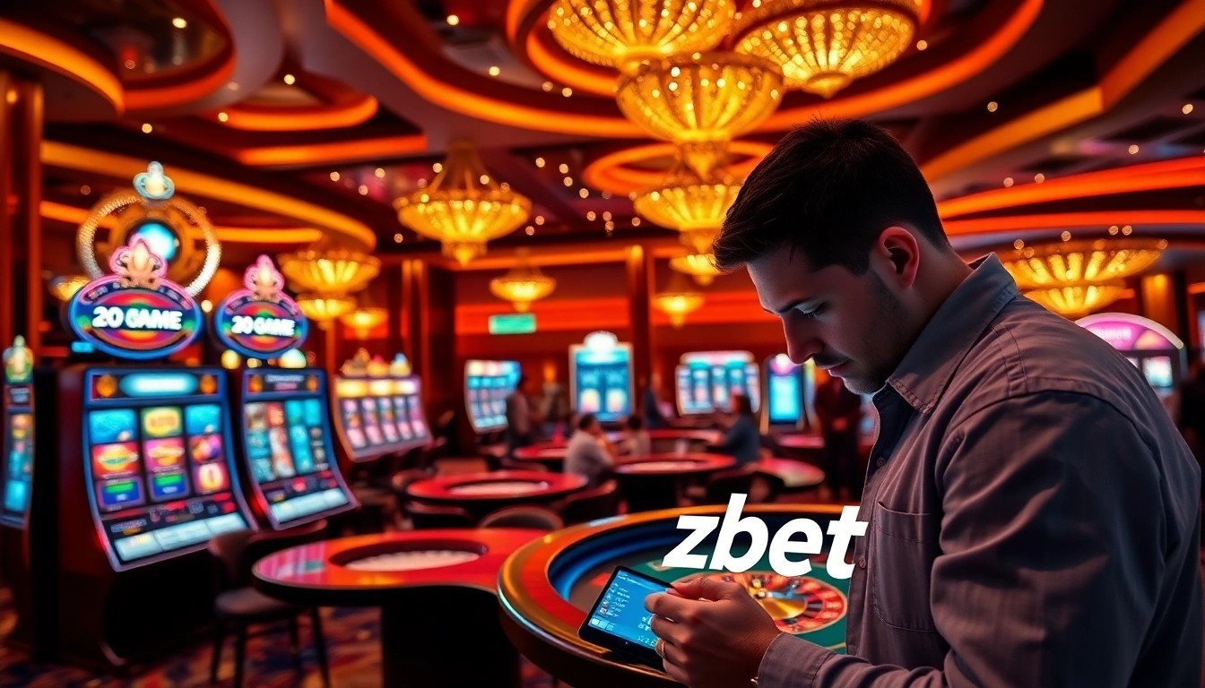 Zbet game experience with players engaging on digital platforms and classic casino tables.