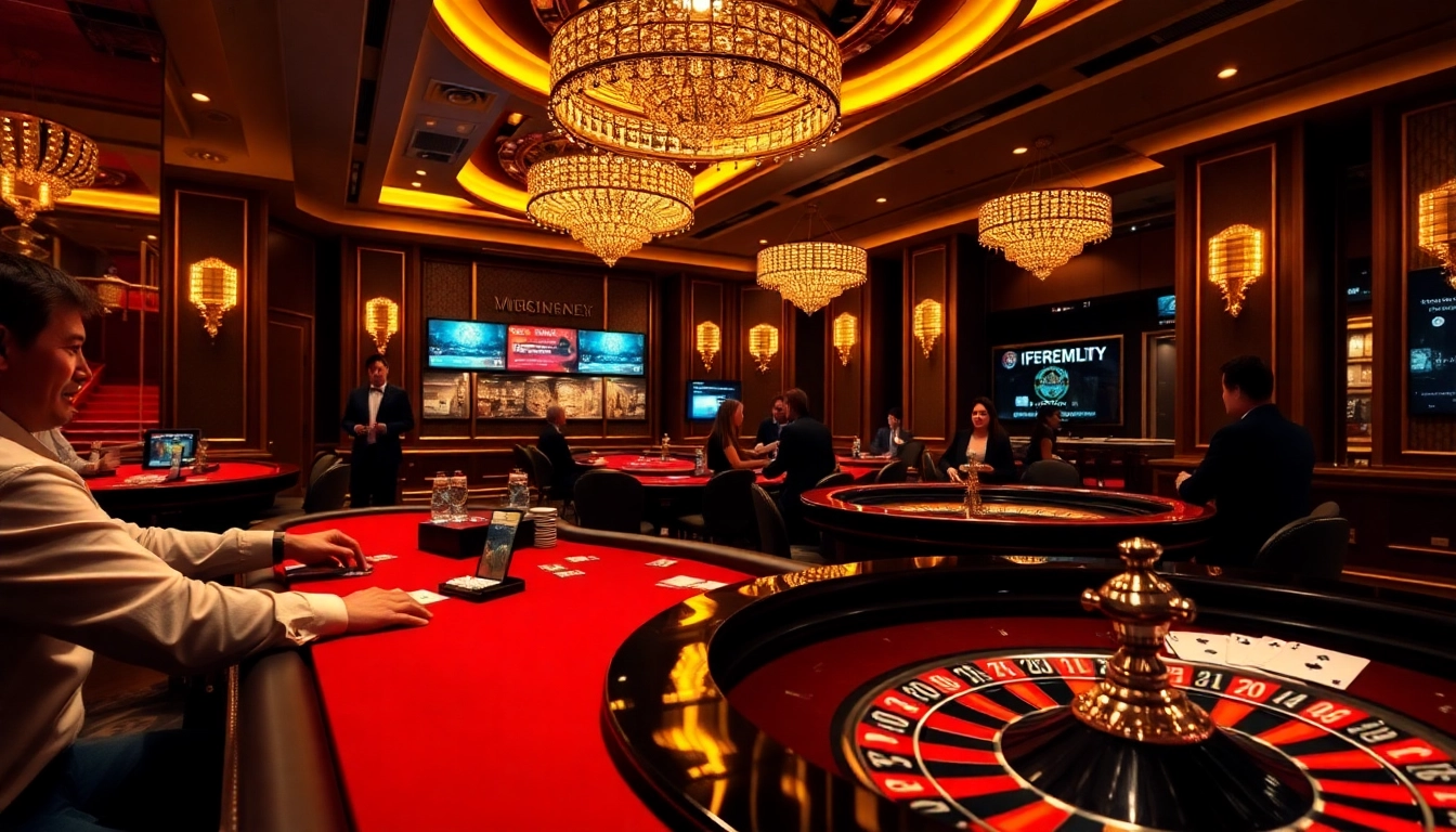 VSBET live casino experience with vibrant colors and engaging players at the gaming table.