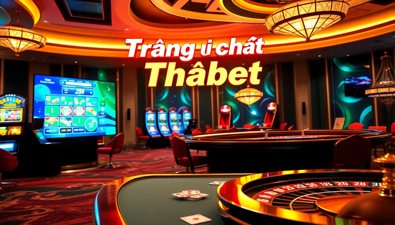 Engaging gamblers at Trang chủ Thabet with colorful casino tables and interactive gaming interfaces.