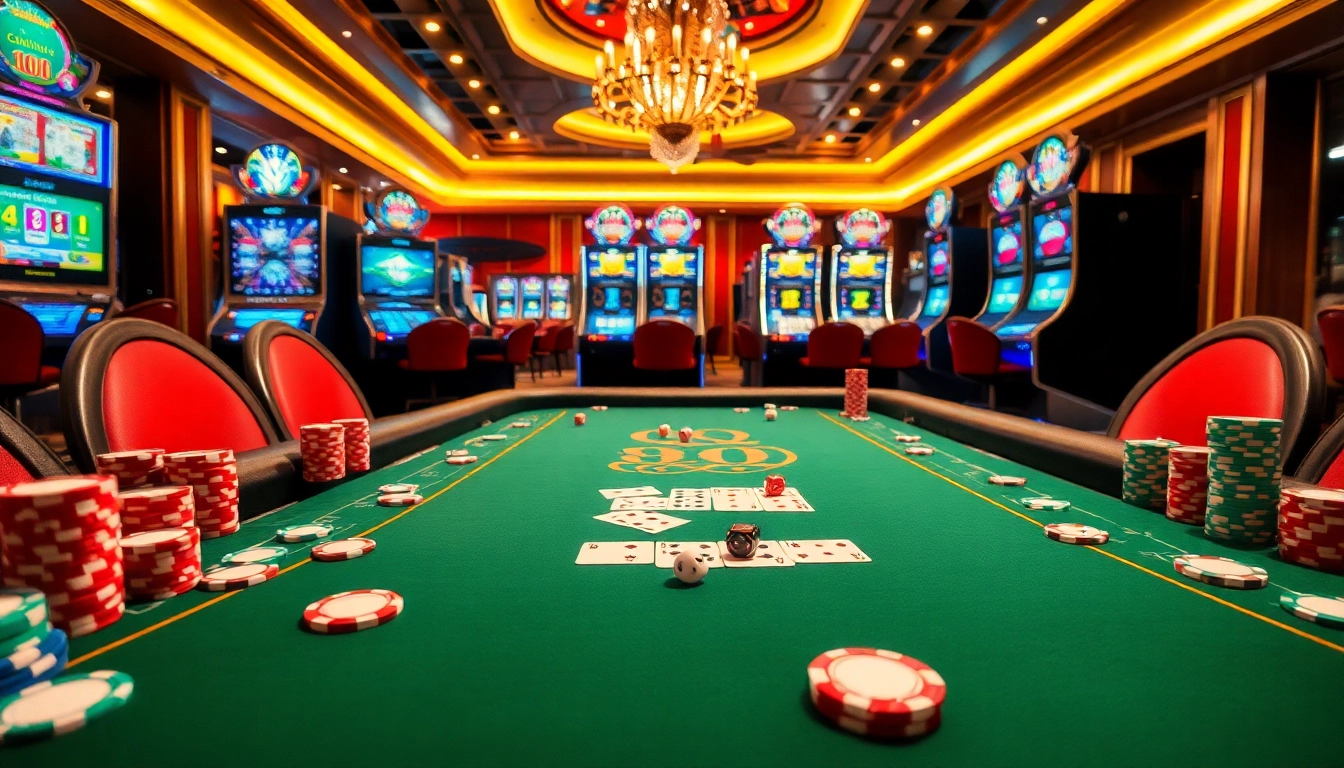 Experience the excitement of QQ 88 at a vibrant casino table with colorful chips and cards.