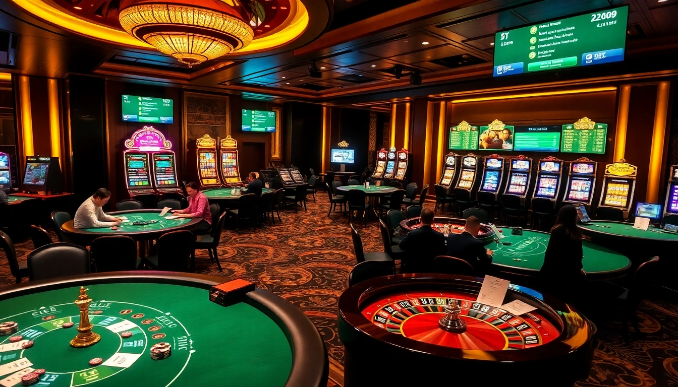 THABET online gaming experience featuring vibrant casino tables and digital interfaces.
