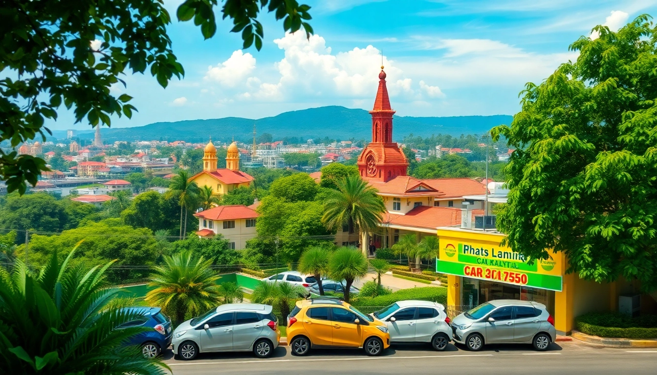 Car rental at Kuching with vibrant scenery and well-maintained vehicles.