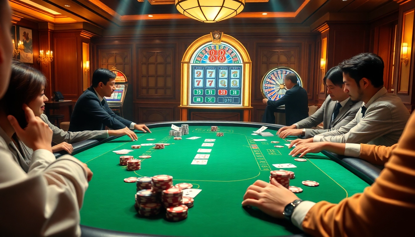 Experience the excitement of go 88 at a luxurious poker table with vibrant chips and cards.