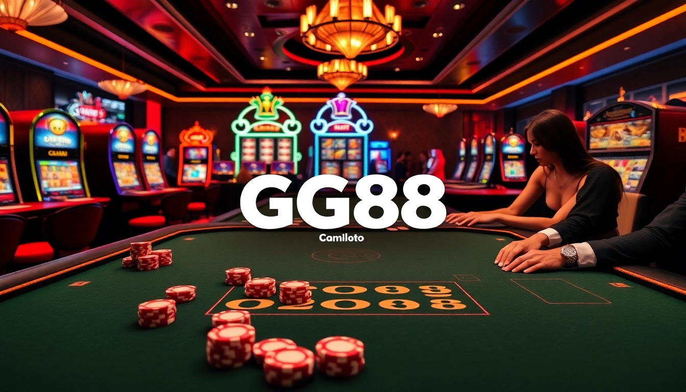 Engaging poker game at GG88 online casino showcasing chips and vibrant atmosphere