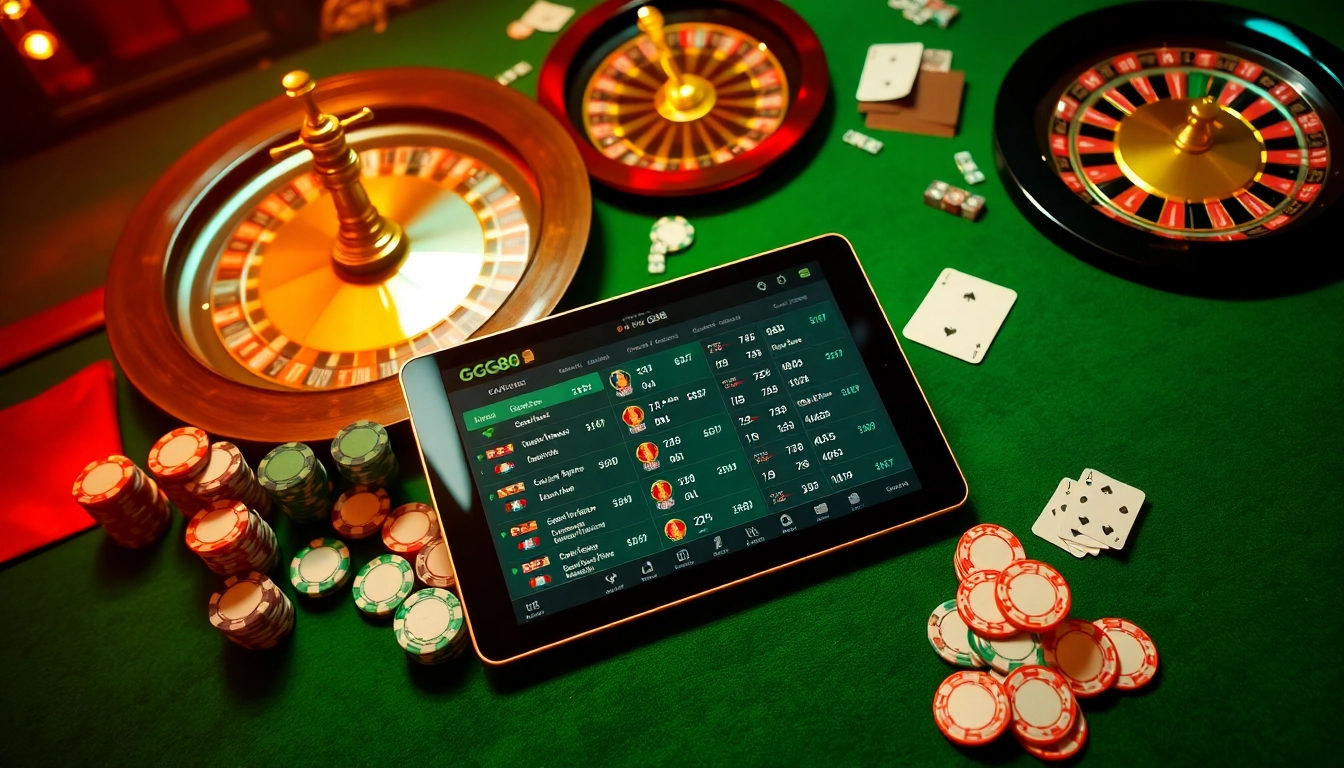 Experience thrilling gambling action with GG88 in a vibrant casino setting.