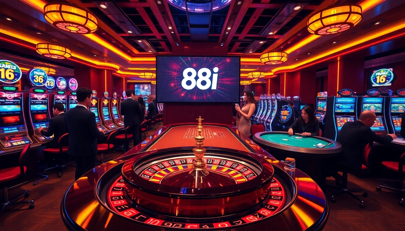 Experience thrilling gaming action at the 88i nhà cái with exciting casino tables and vibrant slot machines.