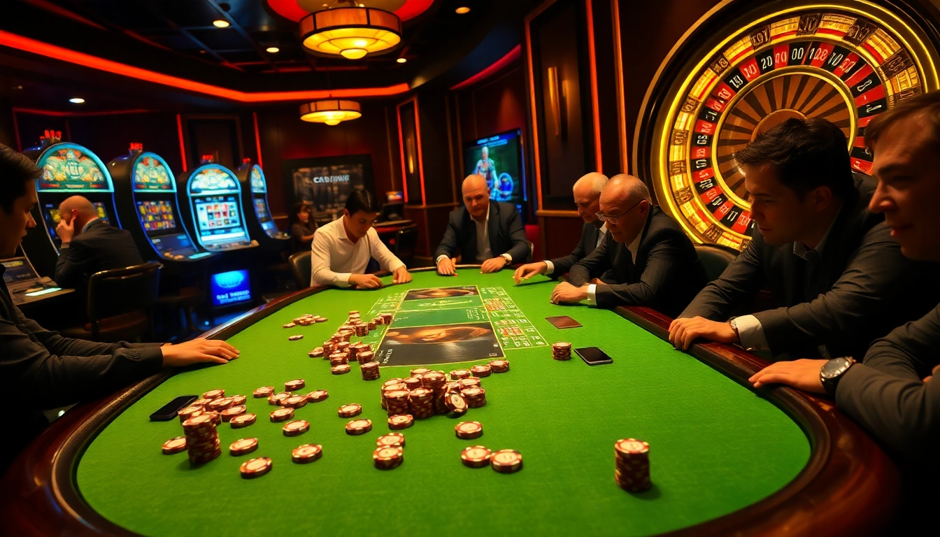 Engaged players at a poker table showcasing excitement at https://98win3h.blog.