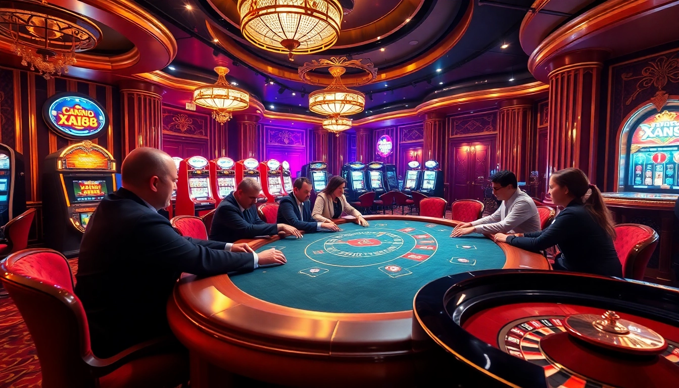 Experience thrilling gameplay at Casino XX88, featuring intense poker games and luxurious ambiance.