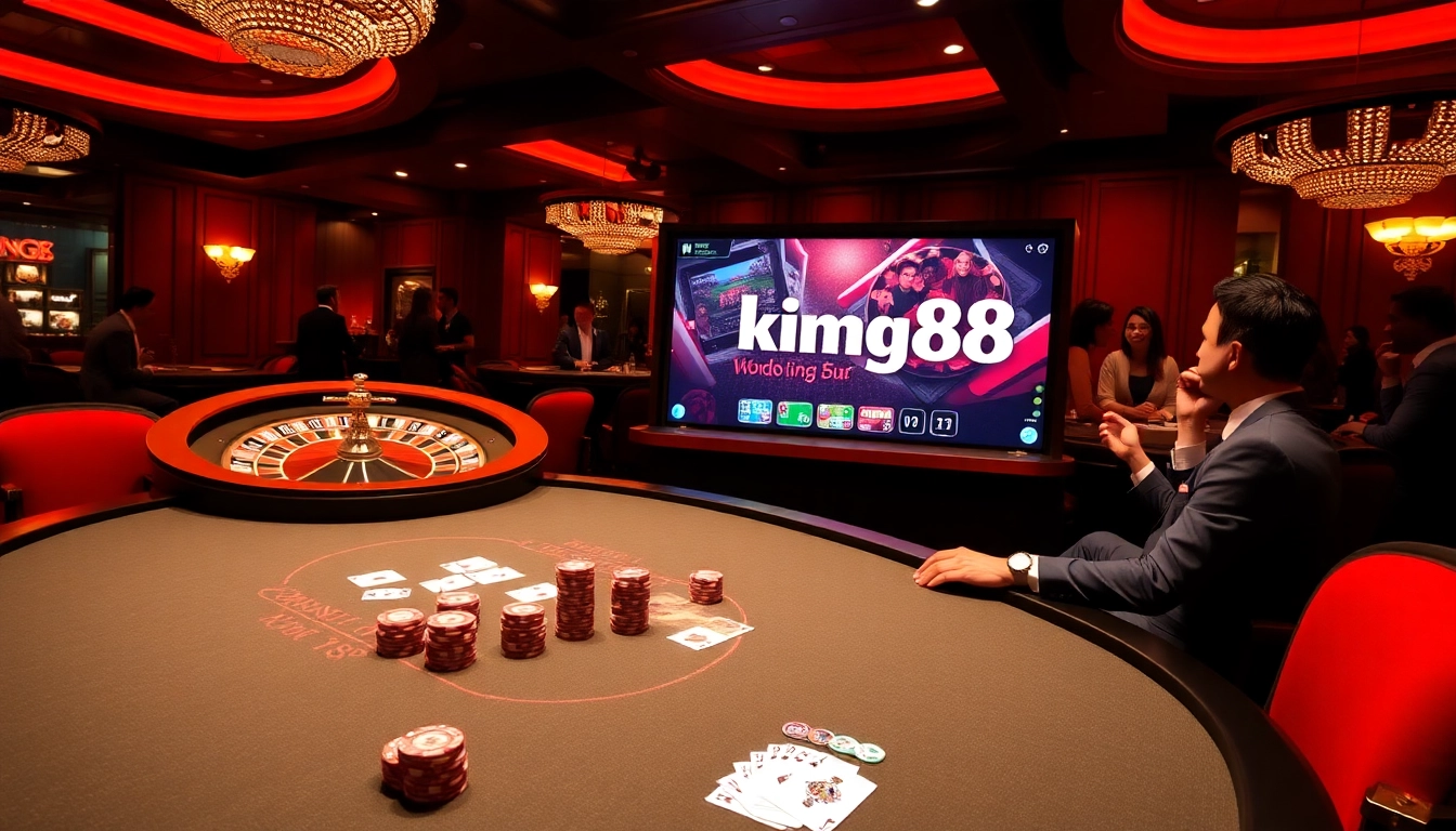Join the excitement at king88, where players engage at a professional casino table.