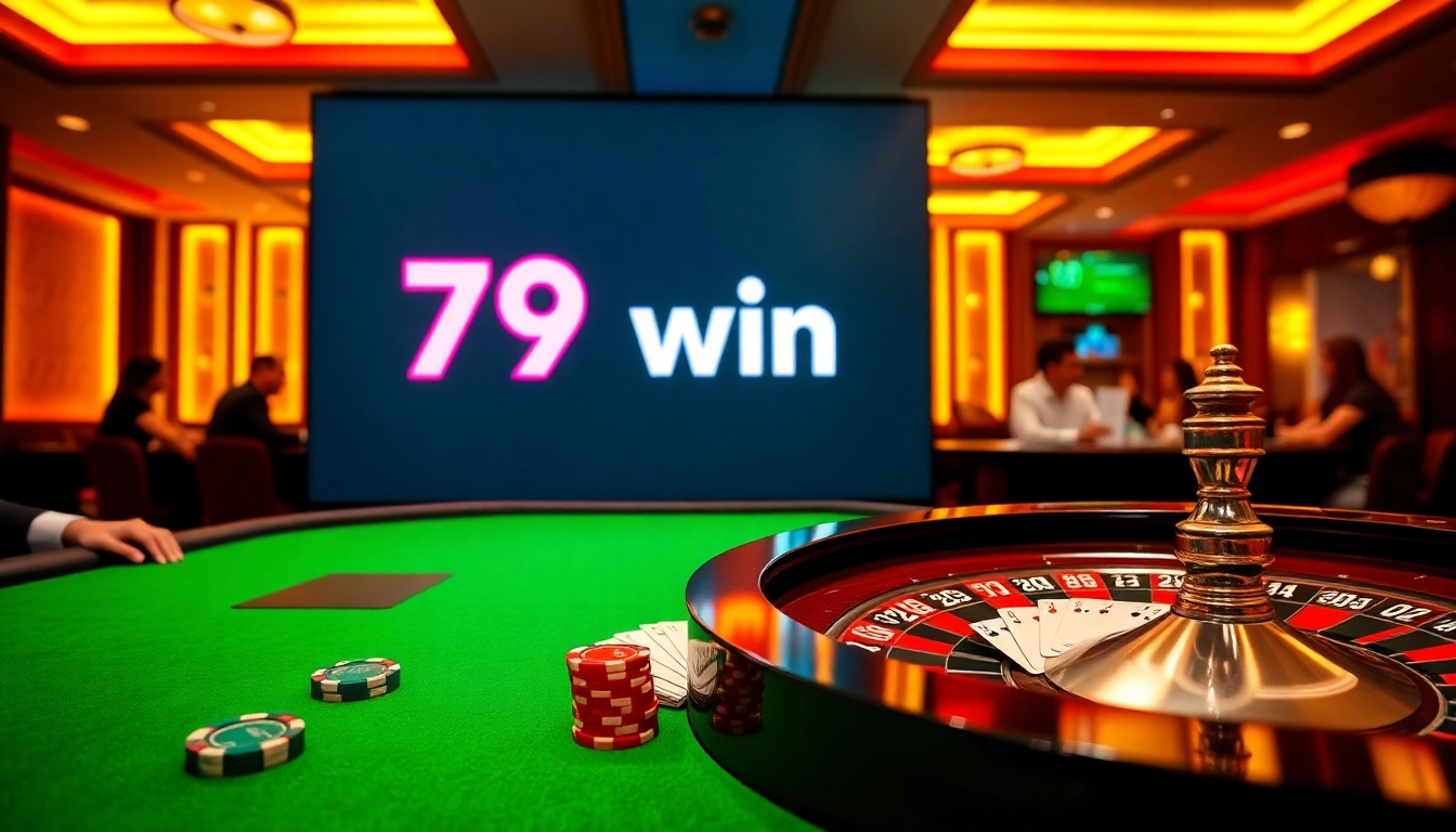 Experience the thrill of 79 win at a luxury casino with roulette and cards.