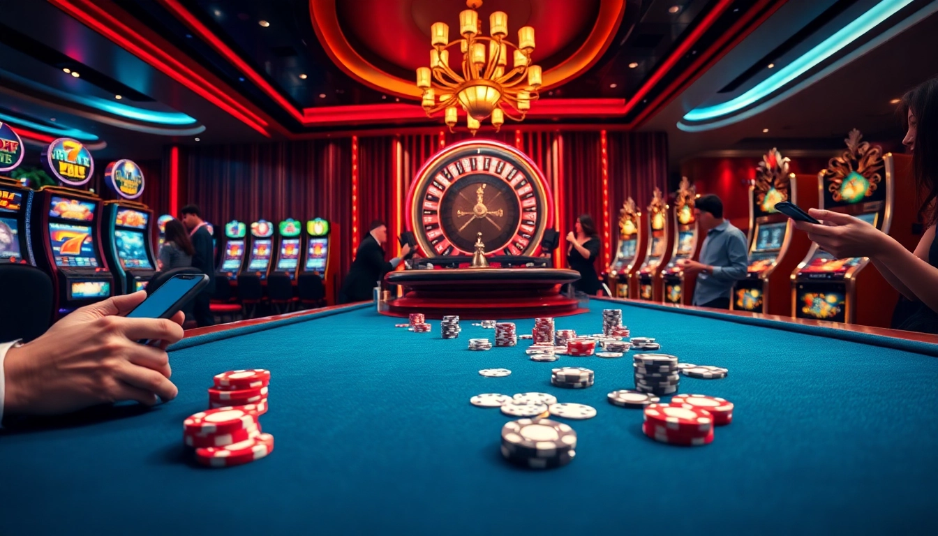 Experience thrilling action at https://789club.quest/ with vibrant casino tables and slot machines.