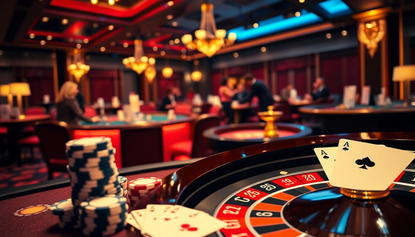 Experience thrilling gameplay at 68VIP's luxurious online casino with vibrant poker chips and roulette.