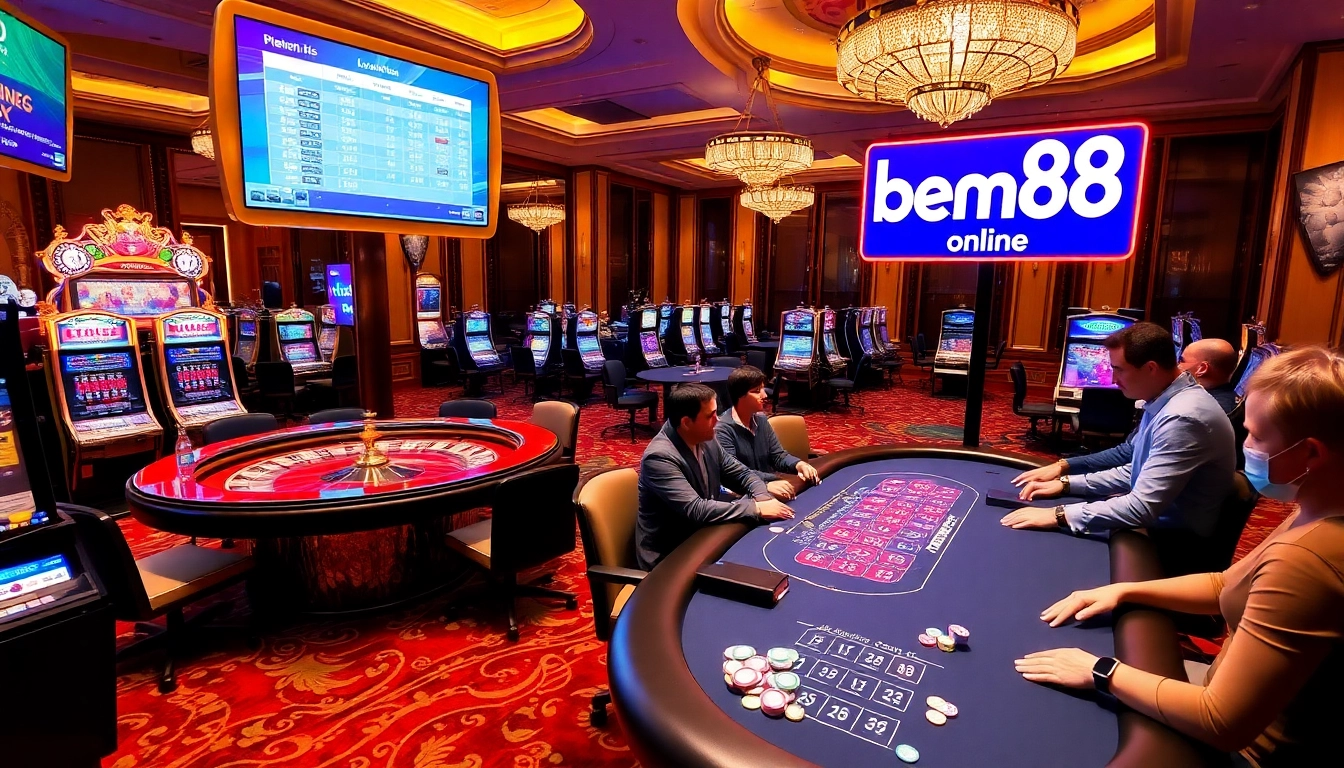 Experience the thrill of bem88 with vibrant casino tables and exciting gaming action.