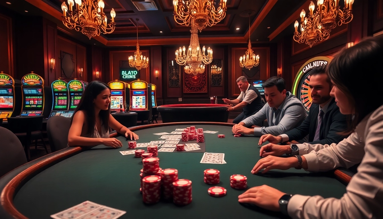 Players enjoying games at a luxurious casino table, inspired by rikvip368.com gambling excitement.