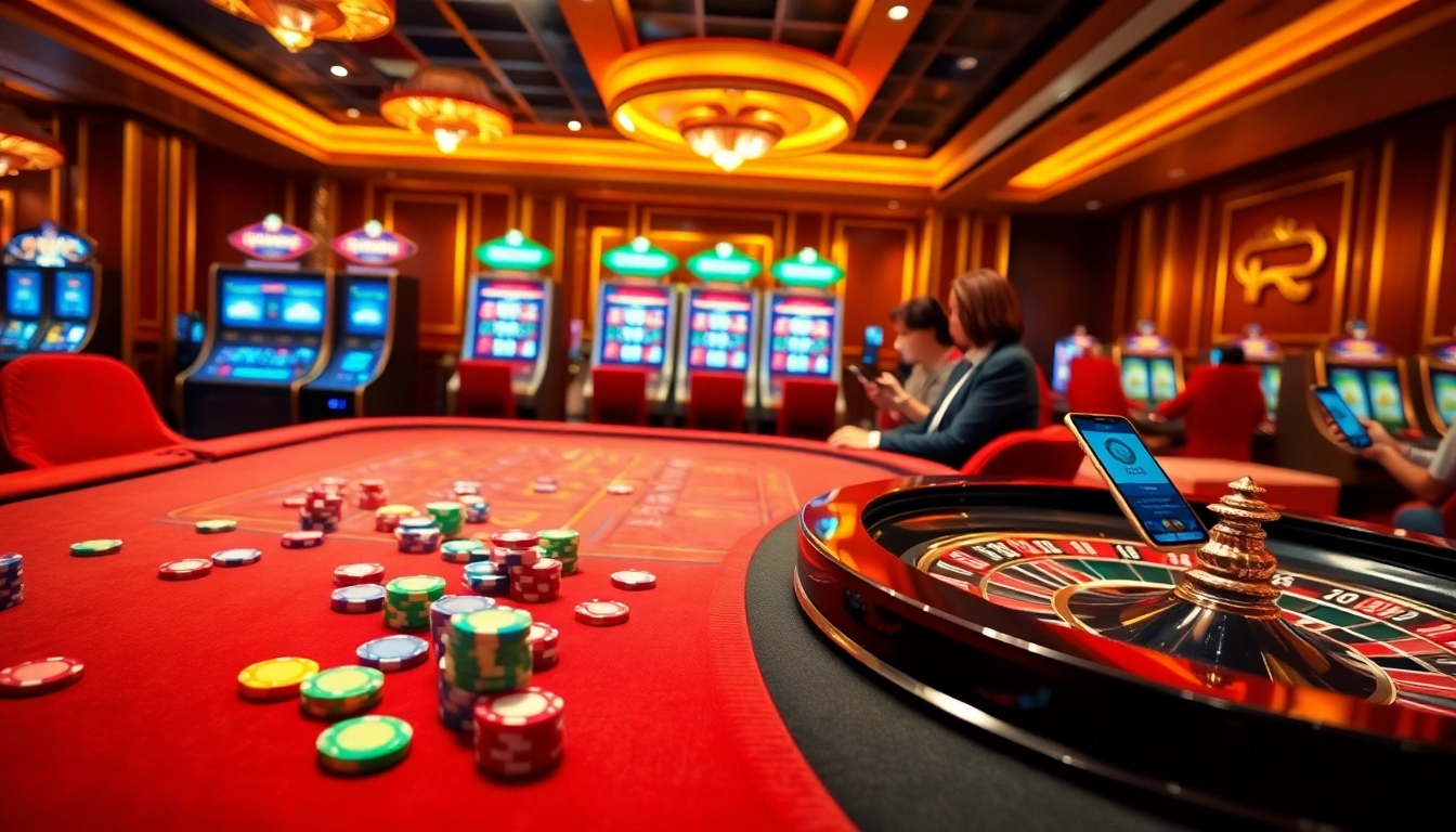 Exciting gaming action at nhà cái dn88's online casino featuring poker chips and a roulette wheel.