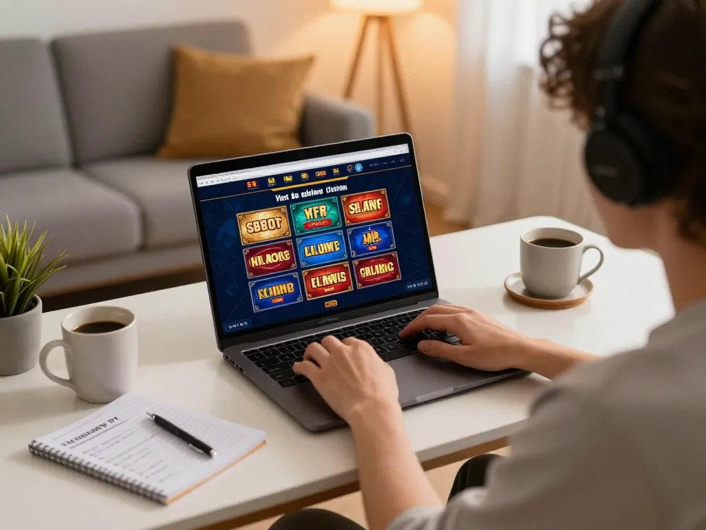 Engaging in online slots at five88cn in a cozy home setup creates a strategic gaming atmosphere.