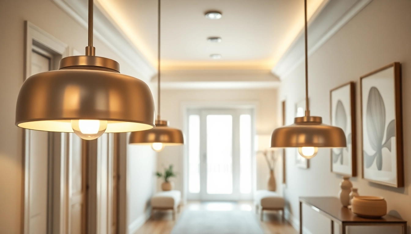 Enhance your space with stylish light fixtures for hallway, showcasing modern design and warm lighting.