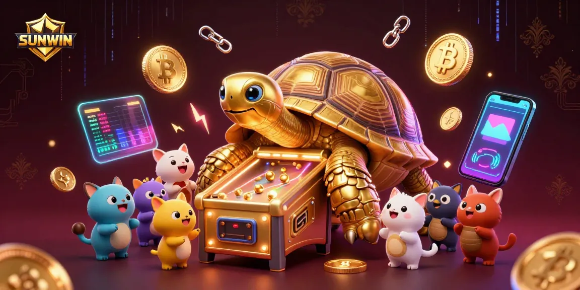 Play exciting games at SUNWIN with a 3D tortoise pinball machine and vibrant crypto visuals.