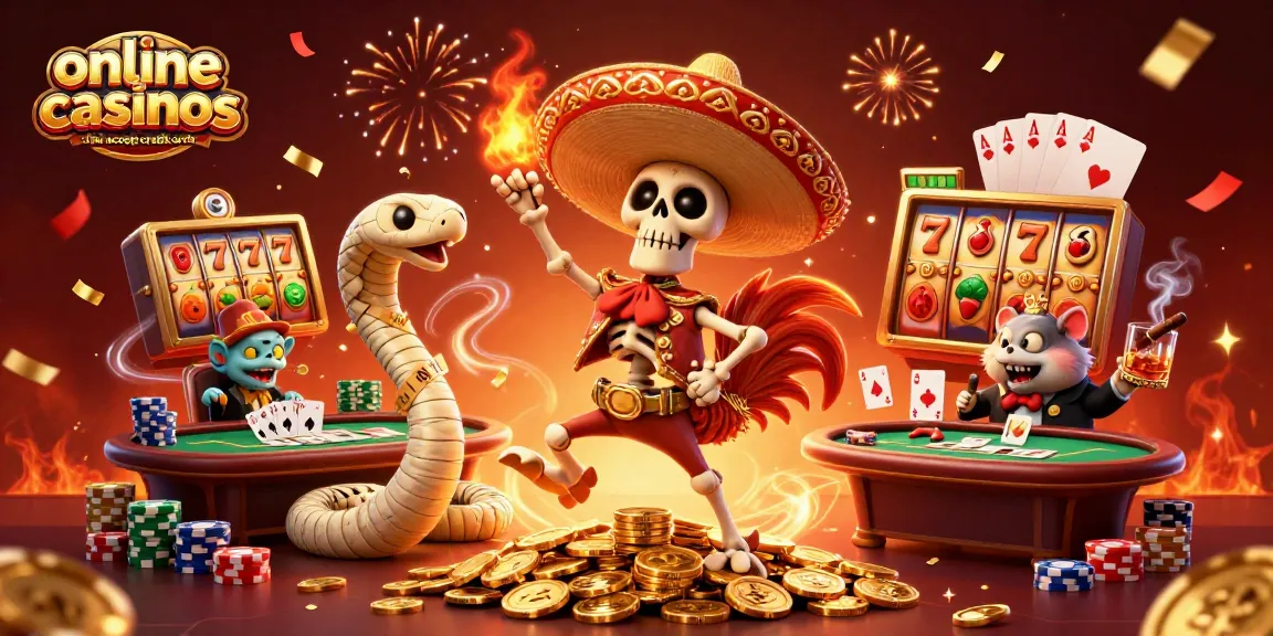 Enjoy thrilling gameplay at online casinos that accept credit cards with vibrant characters dancing among slot reels.