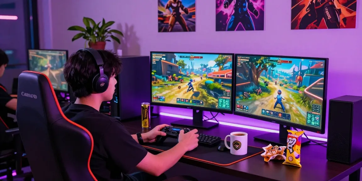Online gaming setup showcasing rokok88 alternatif with dynamic game visuals and immersive atmosphere.