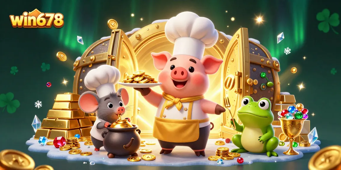Engage with win678's ultimate gaming experience featuring dazzling gold coins and vibrant characters.