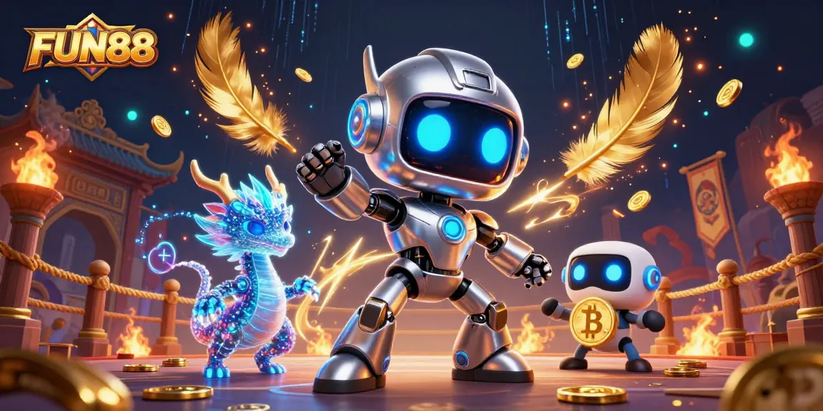 Engage with FUN88's casino adventure, showcasing a vibrant cyberpunk scene filled with exciting gaming elements.