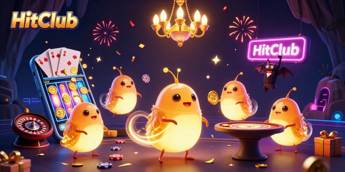 HitClub's glowworms illuminate a vibrant cave casino, creating an exciting gaming experience.